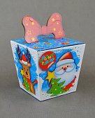 Коробка новогодняя мгк С бантом 1,2кг/П/50
