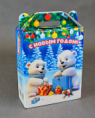 Коробка новогодняя мгк Подарок Милые мишки 1кг/ТП/75