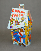 Коробка новогодняя мгк Дом Мишкин теремок 1кг/ТП/50